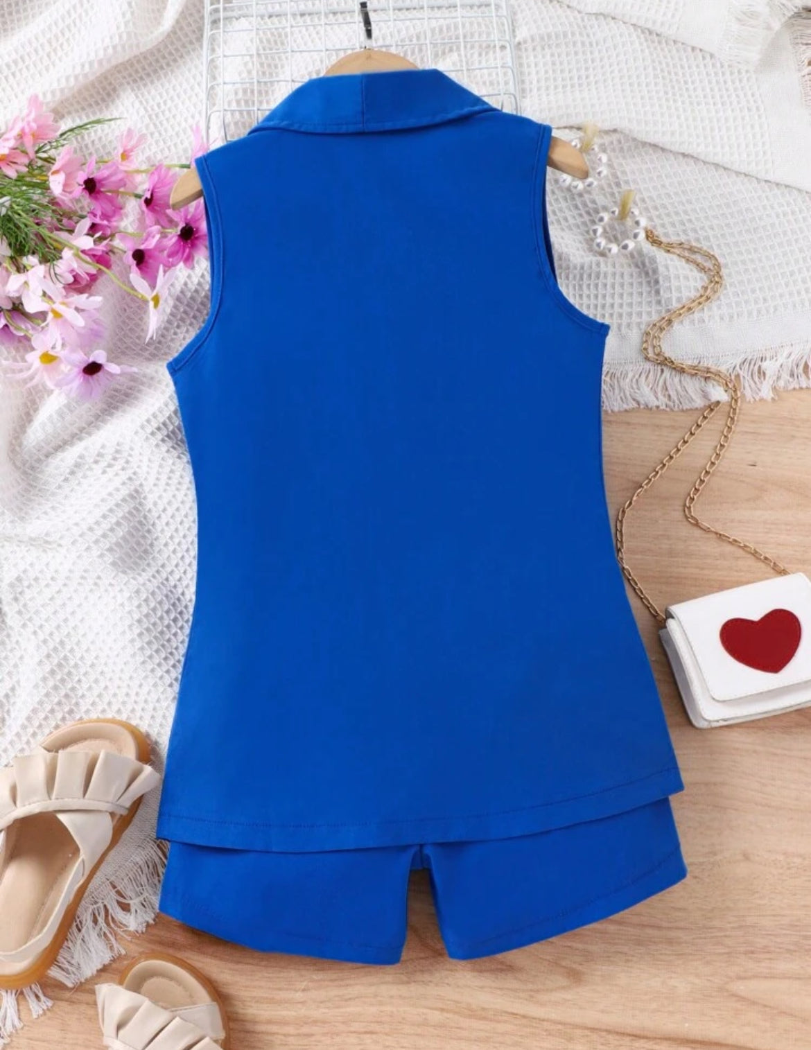 Tween ‘BIZ’ 3 PCS Blue Shorts Set Top & Vest