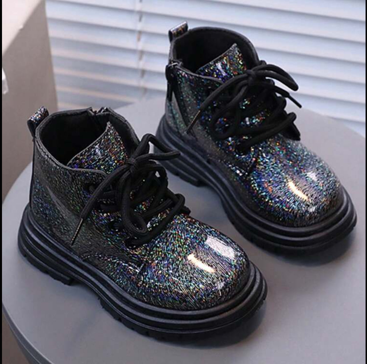 “Rainbow Sparkle Glitter” Girls, Short Boots