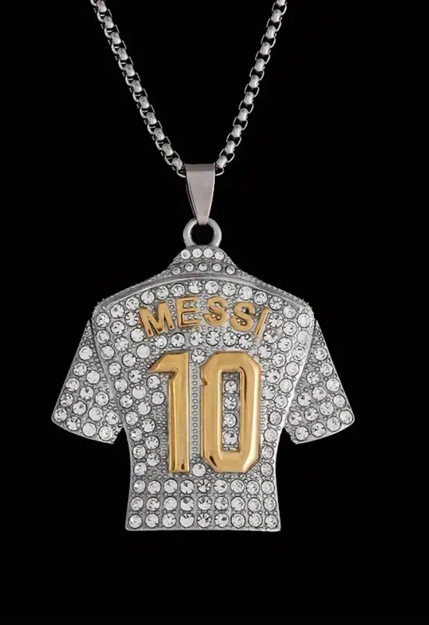 Titanium steel gold-plated pendant MESSI's iconic No. 10 jersey