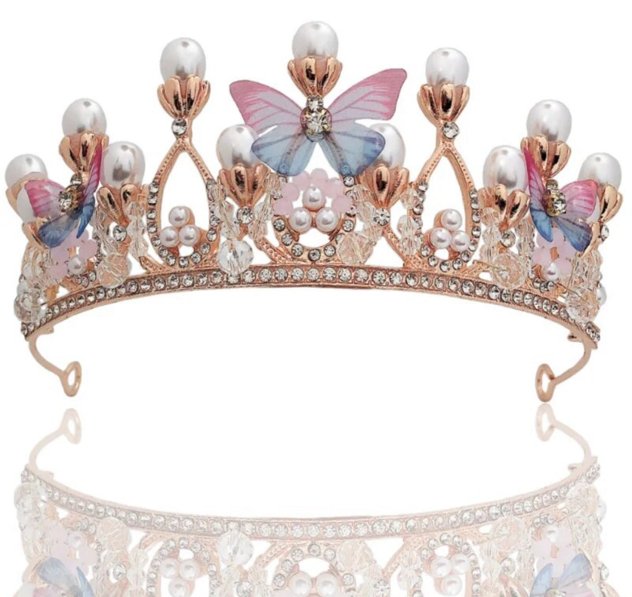 Butterflies & Pearls Crystal Princess Tiaras