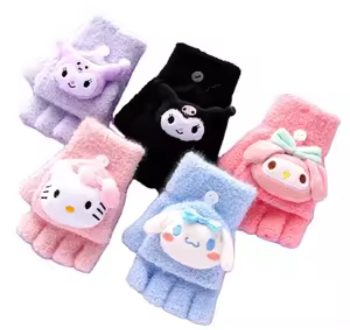 “Hello Kitty & Friends” Knitted Soft, Five Finger Gloves, Kids