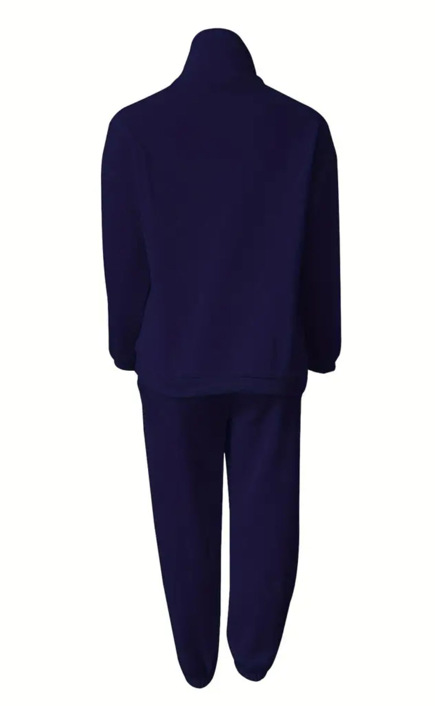 “The Hottie” Two-Piece Casual Outfit Set - High Neck Zipper Sweatshirt and Mid-Elasticity Solid Sweatpants