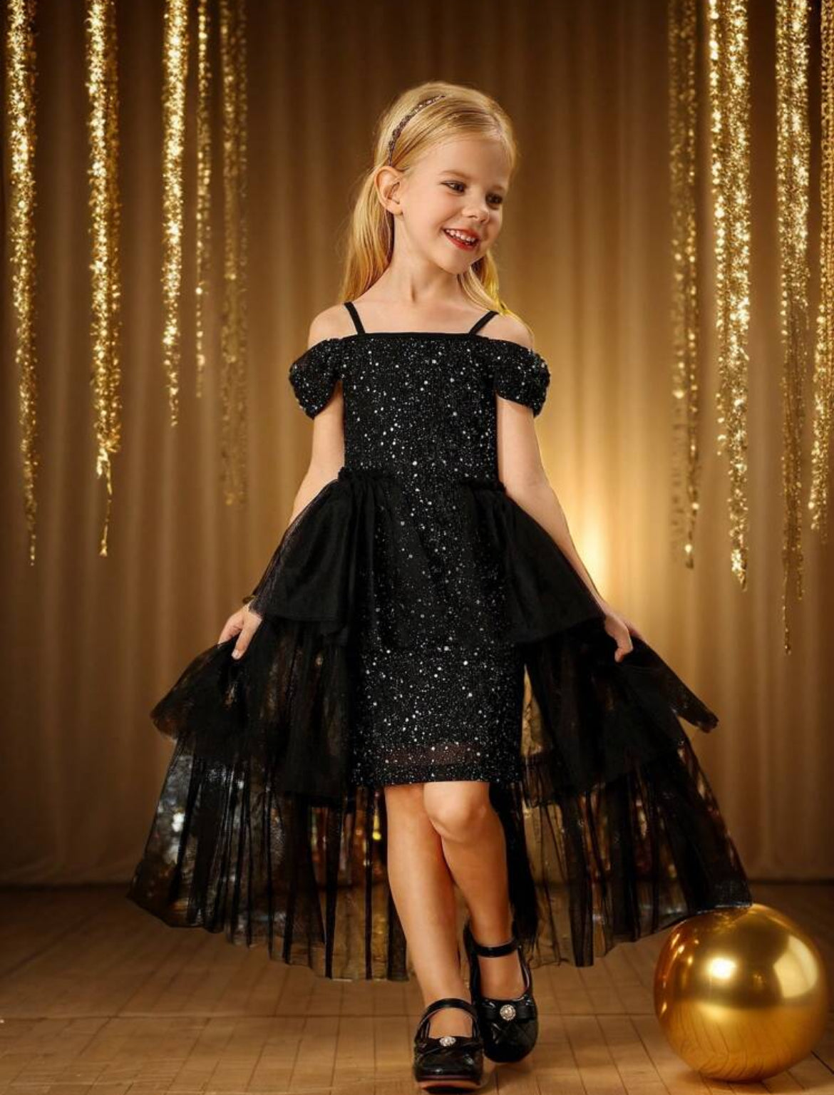 Luxurious “Midnight”  Tulle 🖤 Layered Princess Dress, Youth