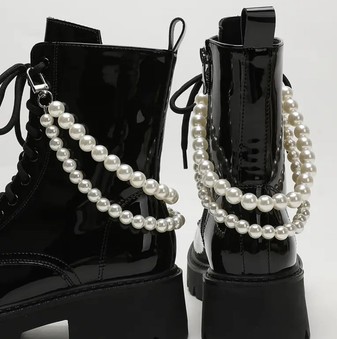 2pcs Pearl Chain for Boots, Elegant Shoe Accessories