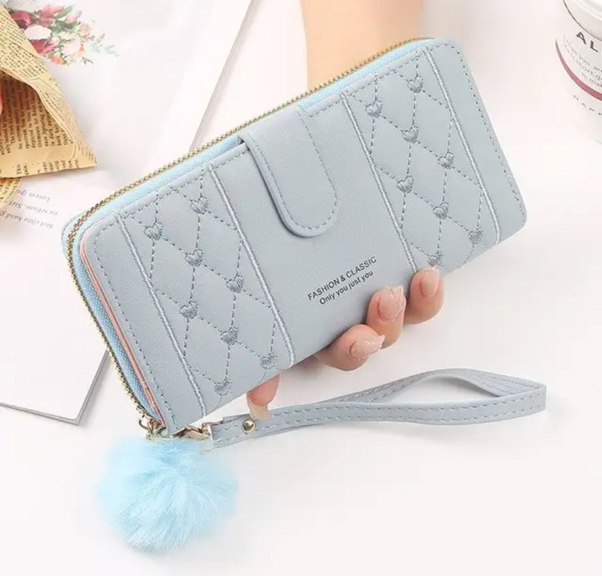 Fashion & Classic! Long Wallet Pu Leather, Coin Purse, Card Organizer, Cell Phone Wristlet Handbag