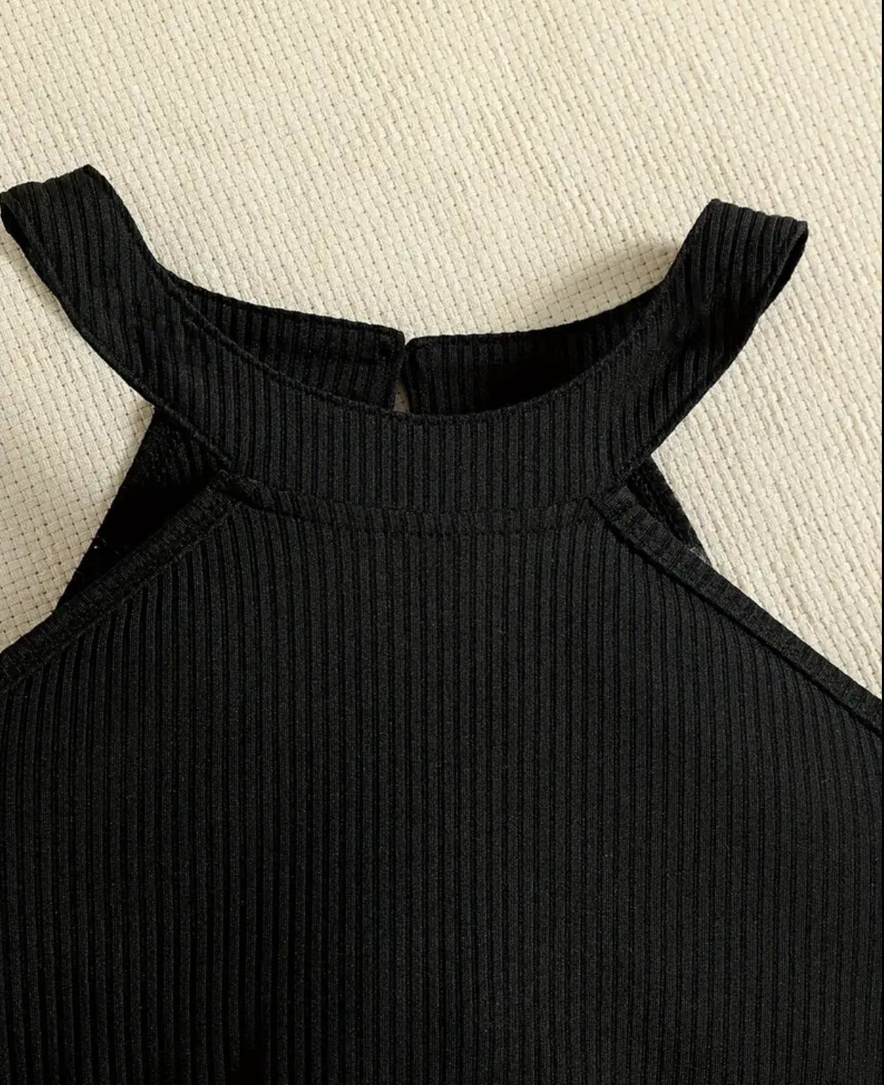 Conjunto de 2 piezas para niña: top sin mangas con cuello halter y pantalones cortos cargo