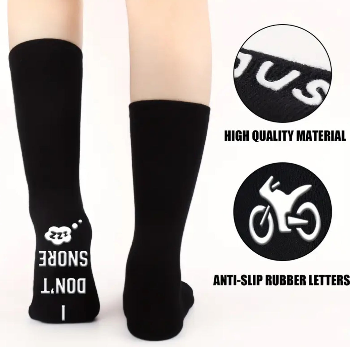 ‘I Don’t Snore I Dream I’m A Motorcycle’ 1 Pair of Novelty Motorcycle Socks