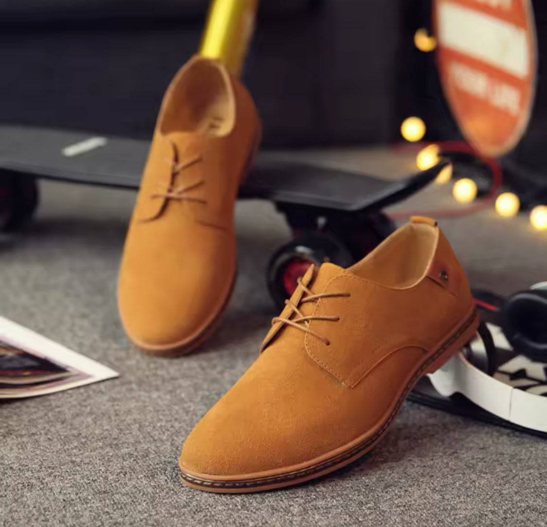 Zapatos de vestir clásicos Oxford de piel de ante para hombre