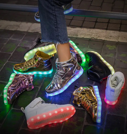 Zapatillas luminosas para niños y niñas, con suela luminosa y luces LED