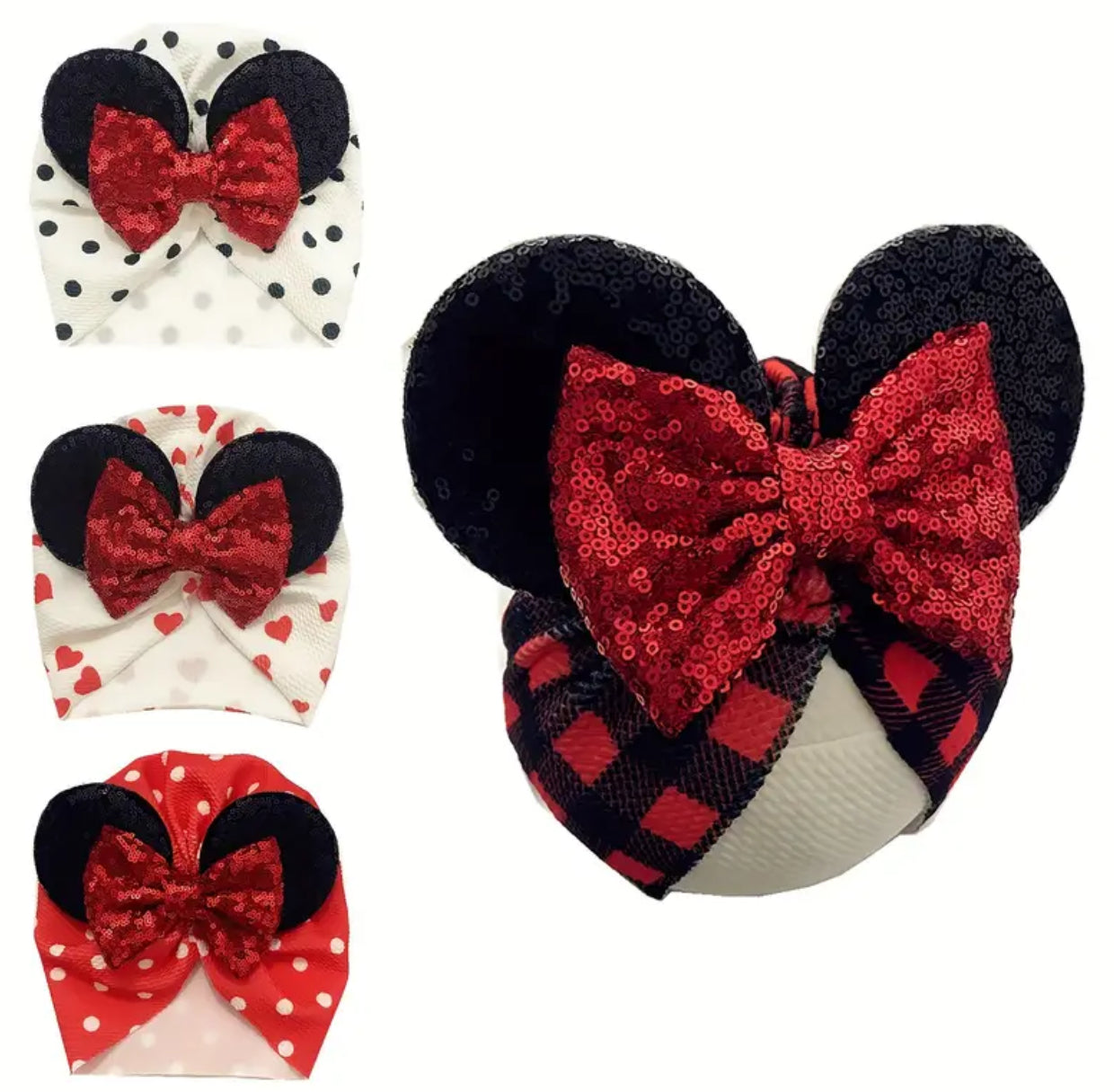 Lazo de lentejuelas de Minnie Mouse, banda para el cabello