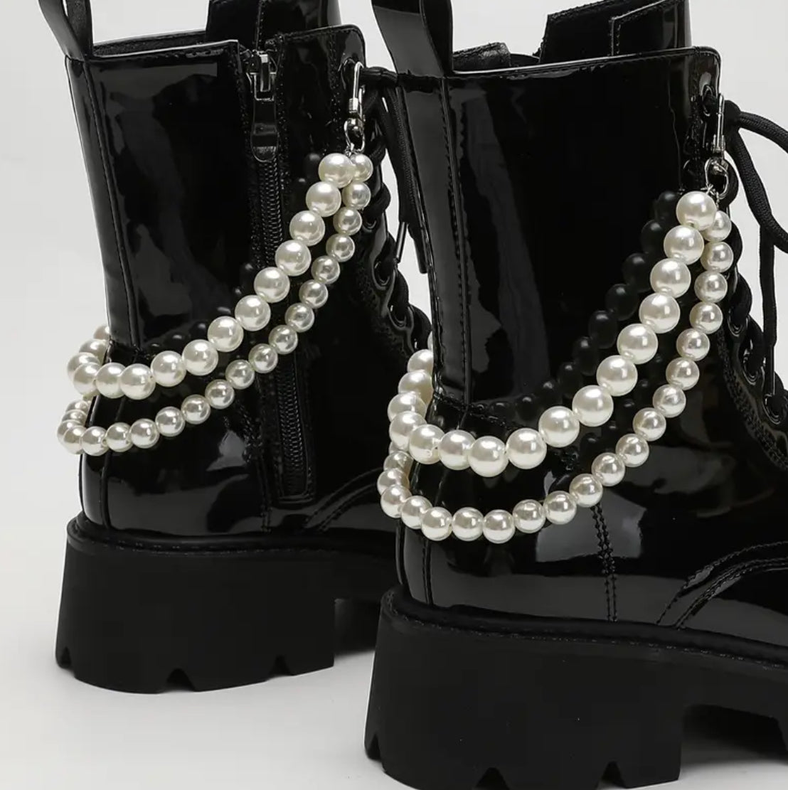 2pcs Pearl Chain for Boots, Elegant Shoe Accessories