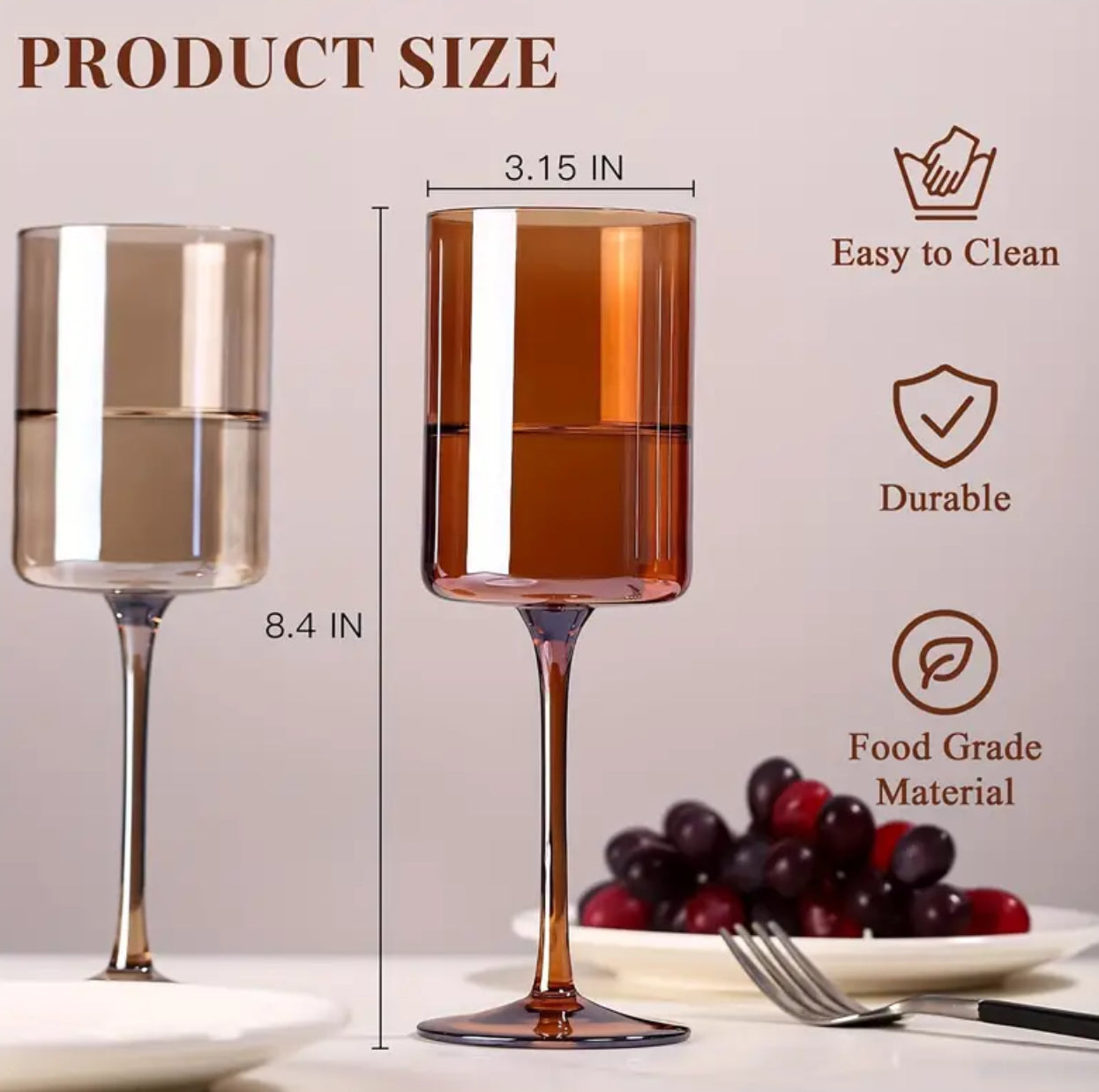 6pcs/set, Colored Square Crystal Wine Glasses, Unique Modern Shape