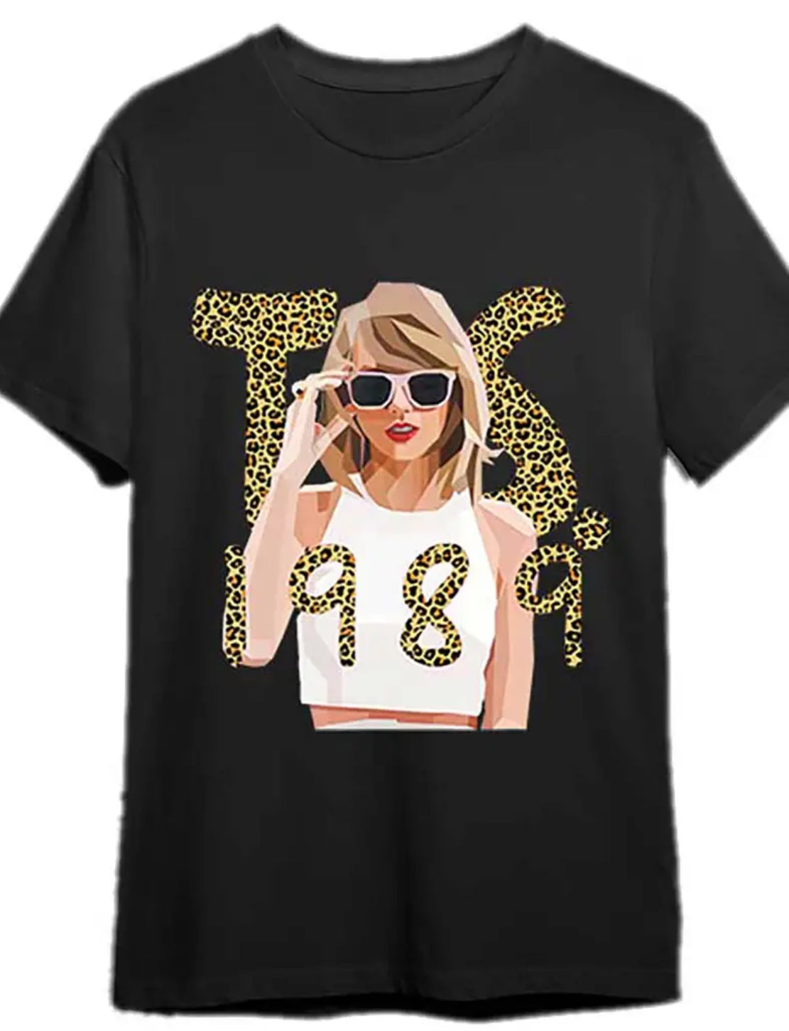 Camiseta de manga corta para hombre con estampado de leopardo de Taylor Swift, 1989