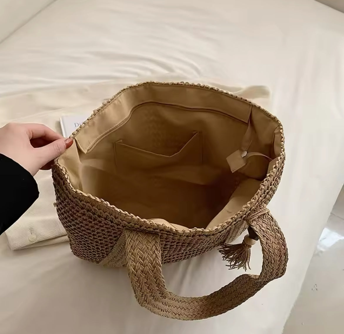 Large Straw Weave Tote Bag