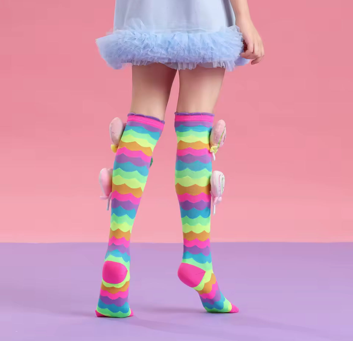 Girls 3D Warm Knee High Socks, 1 Pair