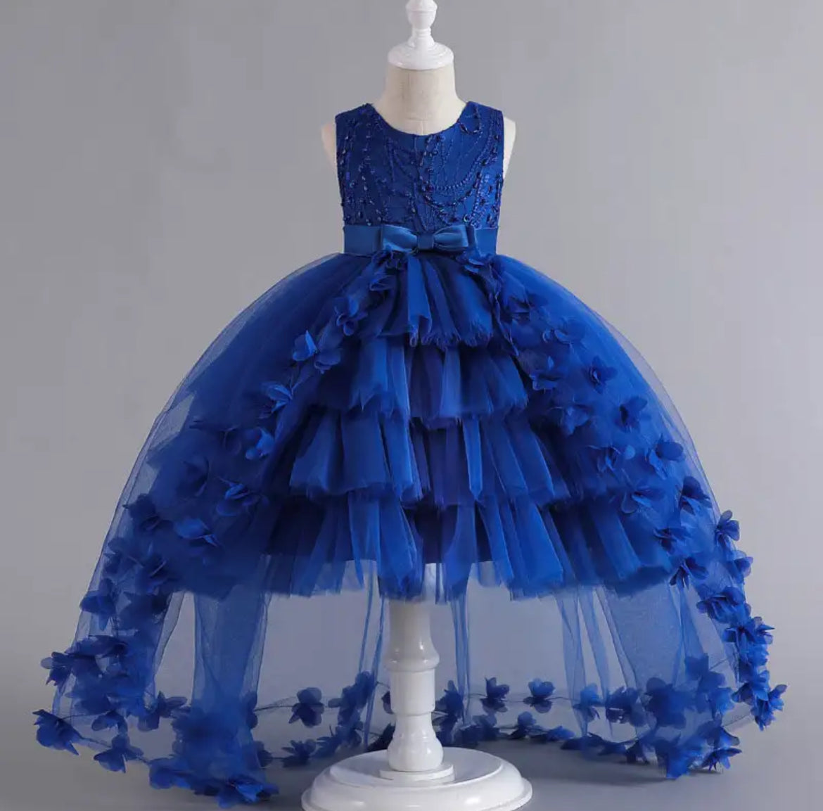 Elegant Girls' Princess Flowers, Tutu Dress with Flowing Train