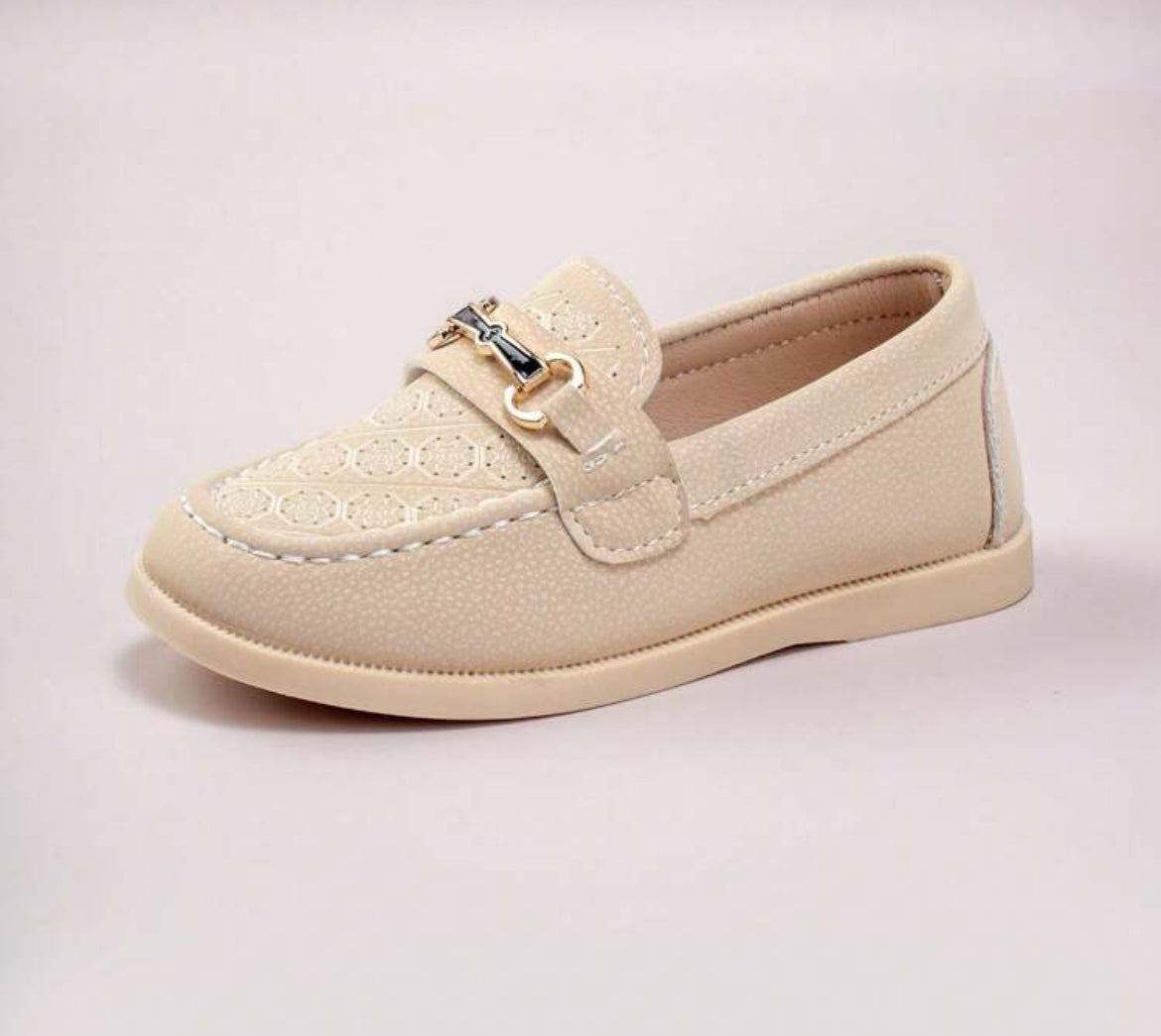 Boys Carved “Cream Casual” Loafers