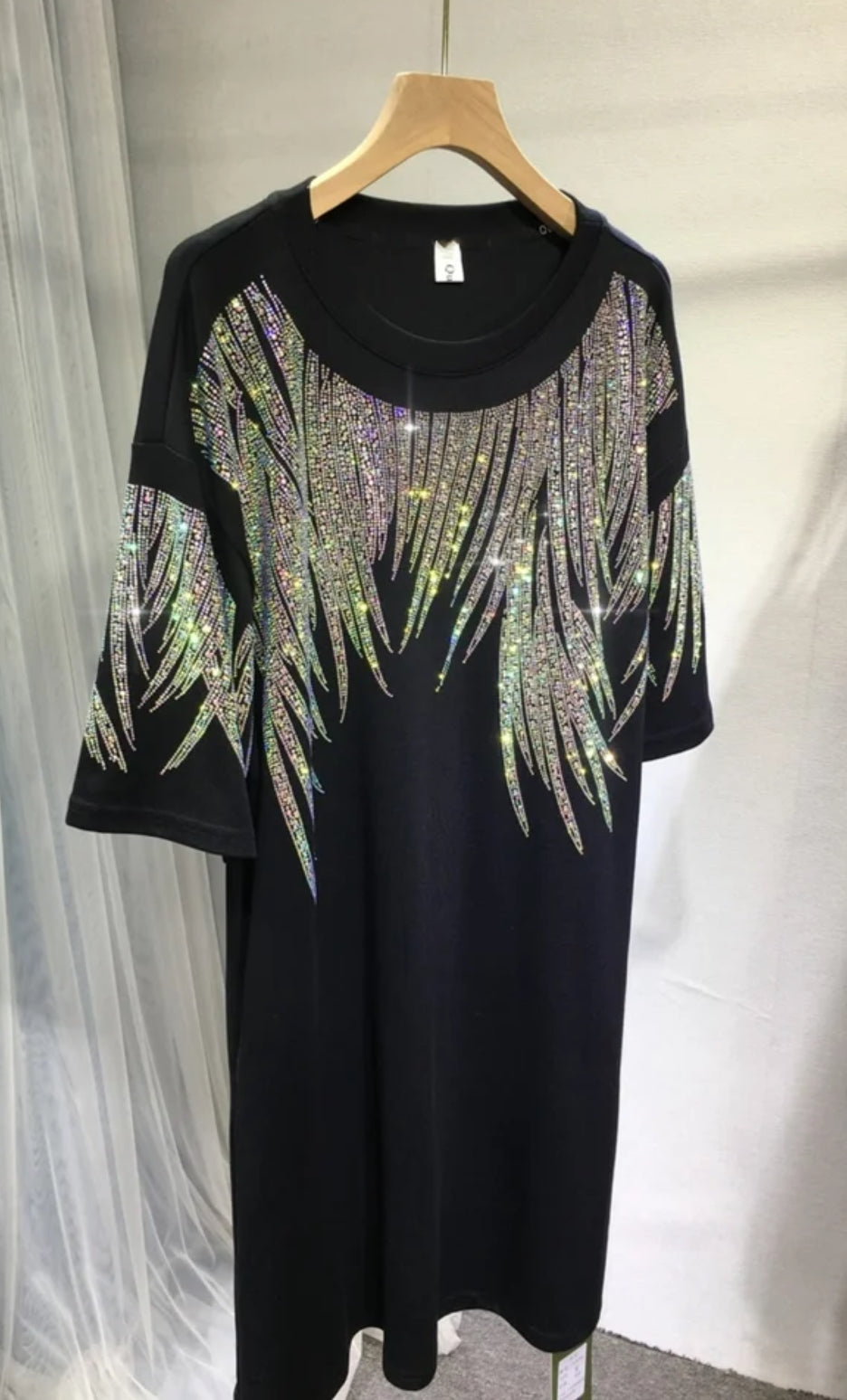 Vestidos estilo camiseta de lujo para mujer de la marca “Bling Rhinestone”