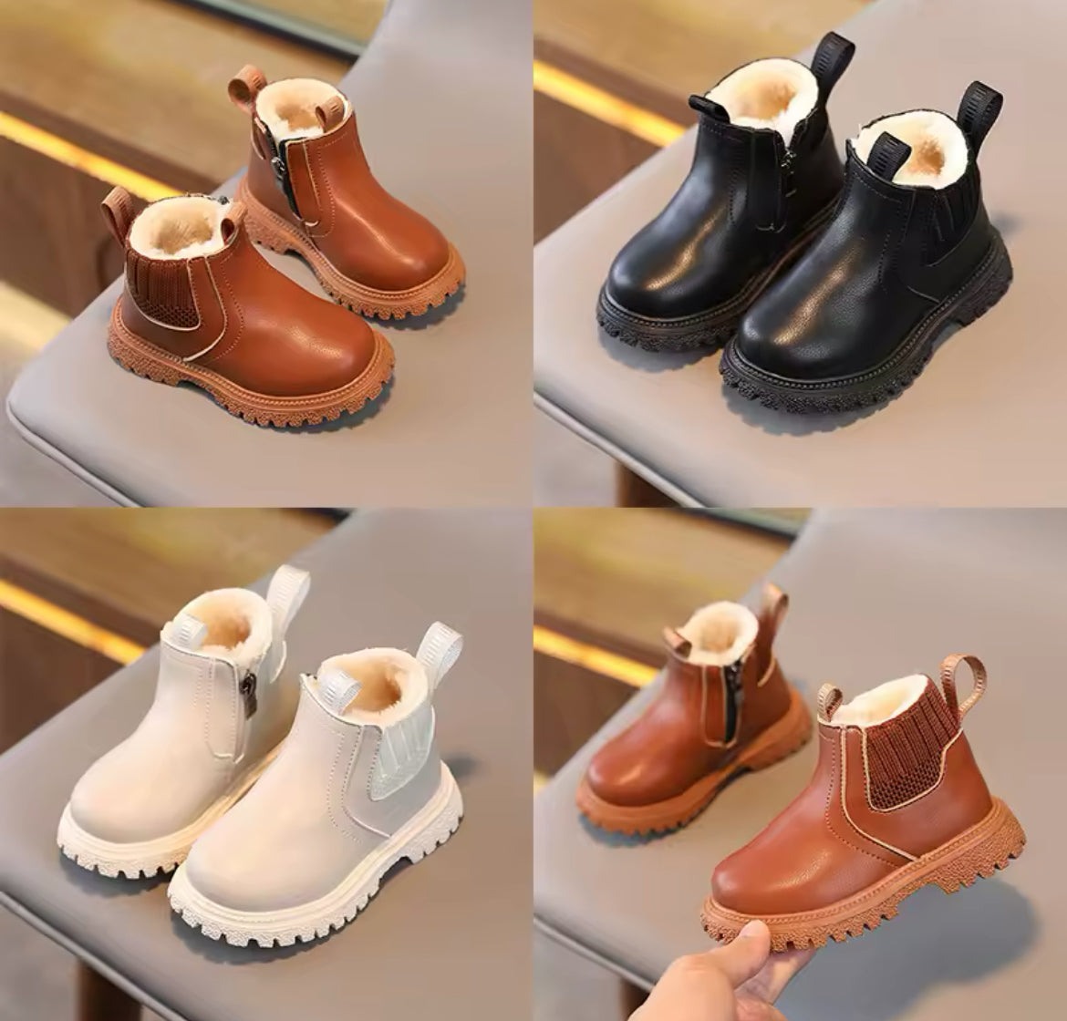 “Bronx Kids” Short Boots, Pu Leather, Fashion Snow Shoes, Gender Neutral