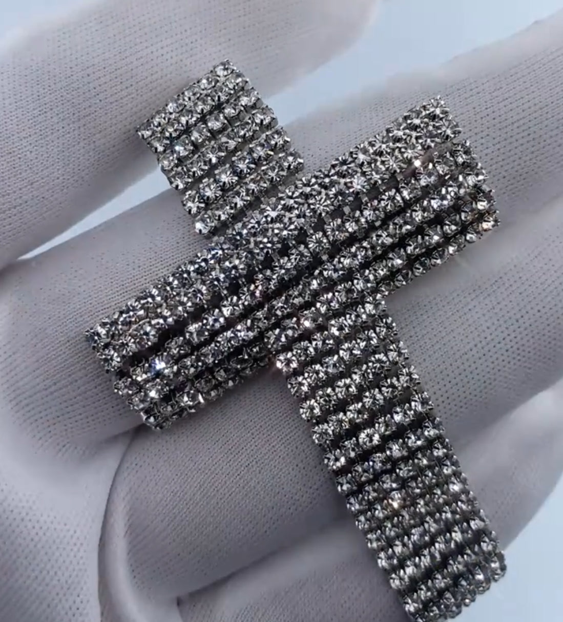 Glamorous Crystal Tassel Cross Dangle Earrings - Sparkling Rhinestone, Stainless Steel