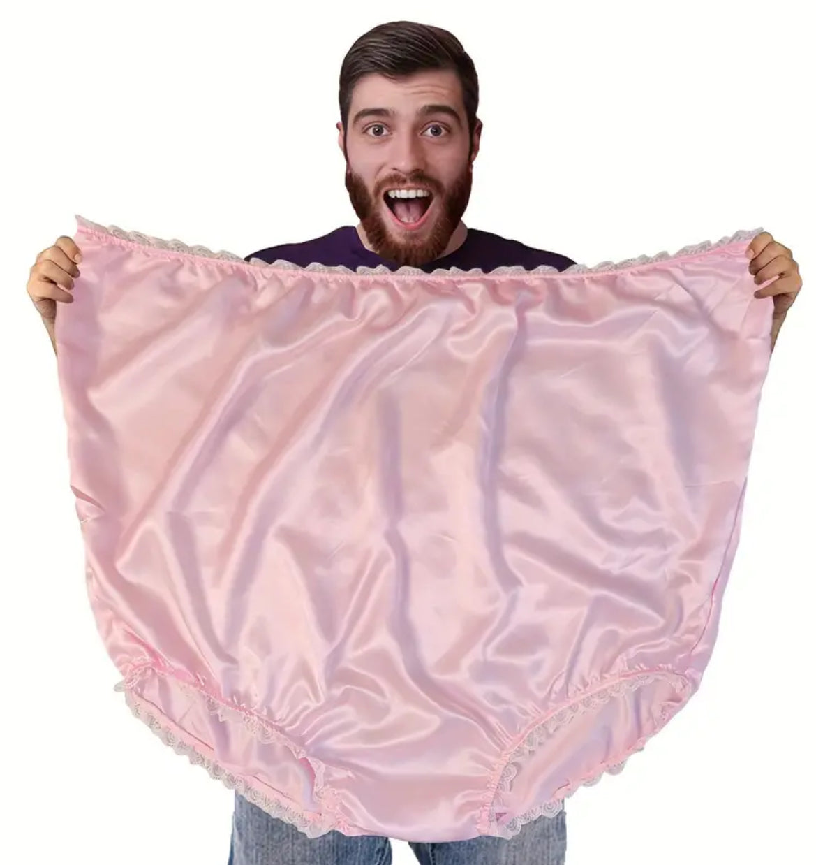 Giant Granny Panties Gag Gift - 1Pc Humorous Oversized Polyester Underwear with Stretchy Waistband and Lace Trim for Pranks & Parties