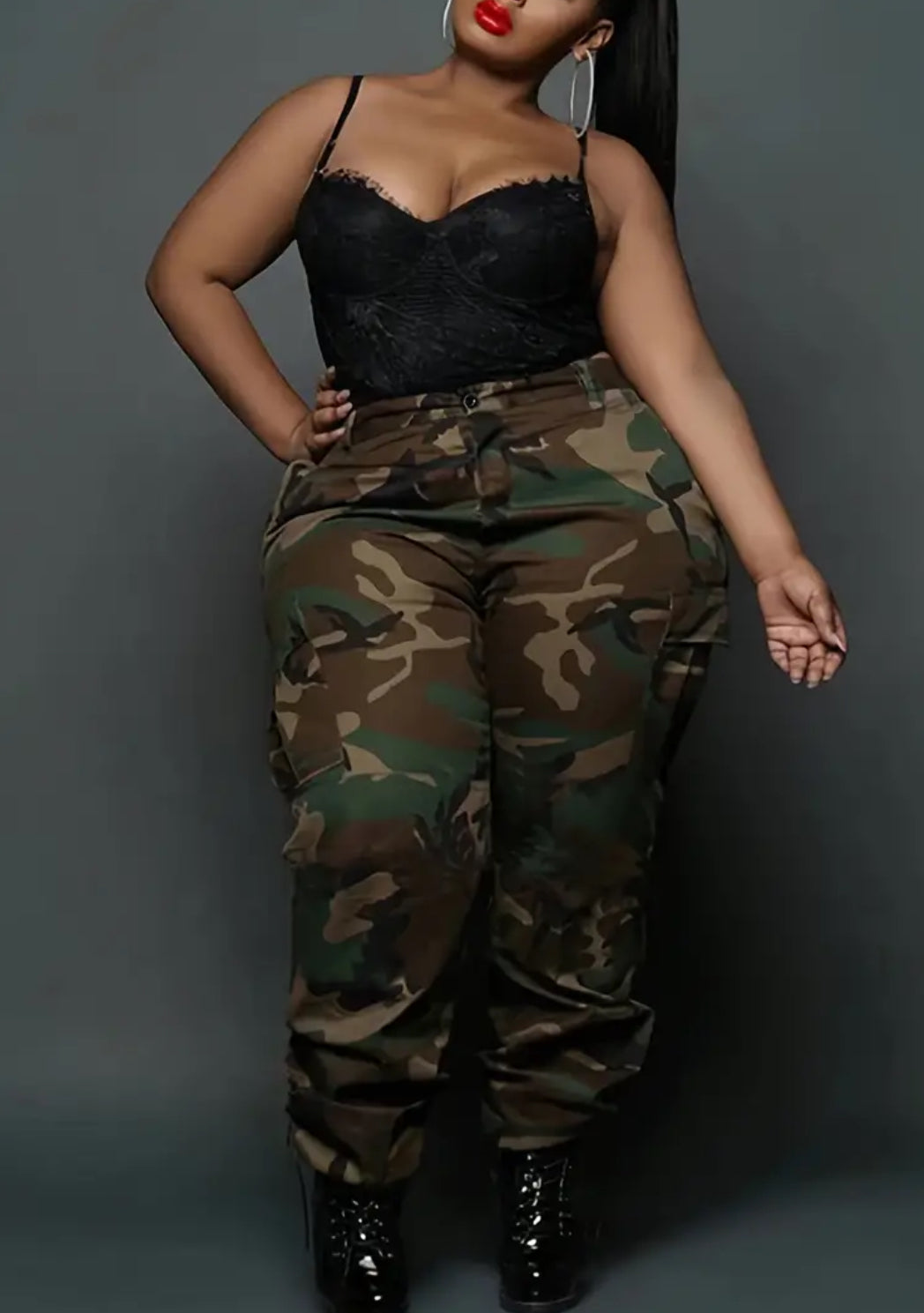 Posh 💋 Plus Camouflage Joggers - Stylish, with Multiple Pockets