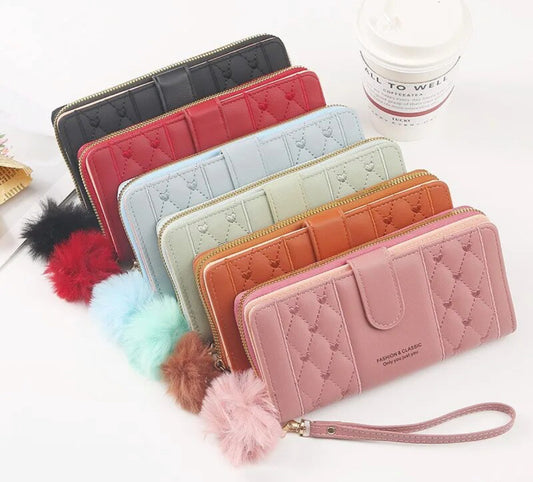 Fashion & Classic! Long Wallet Pu Leather, Coin Purse, Card Organizer, Cell Phone Wristlet Handbag