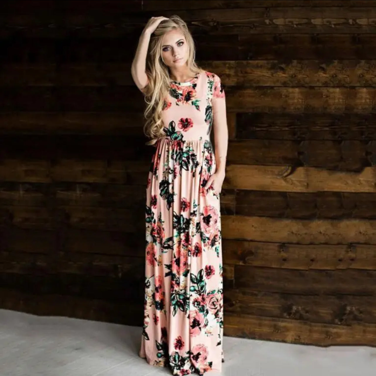 Elegant Floral Print High Waist Maxi Dress 🌷