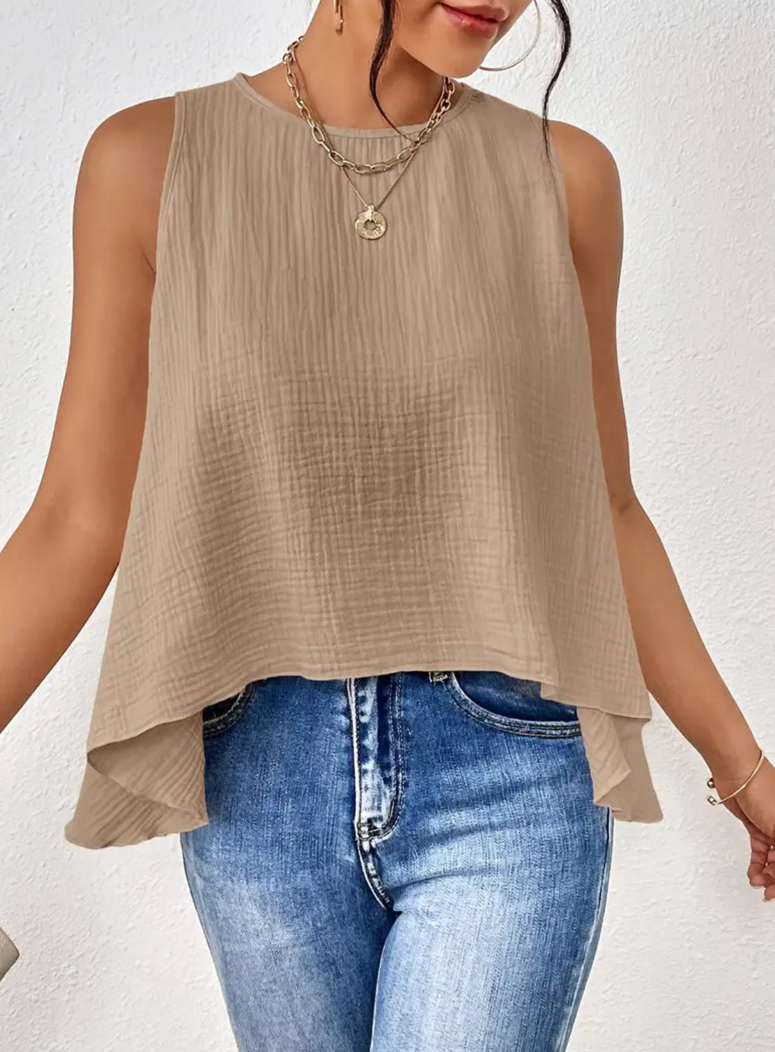 Casual Asymmetric Hem Tank Top, Posh 💋 Mommies