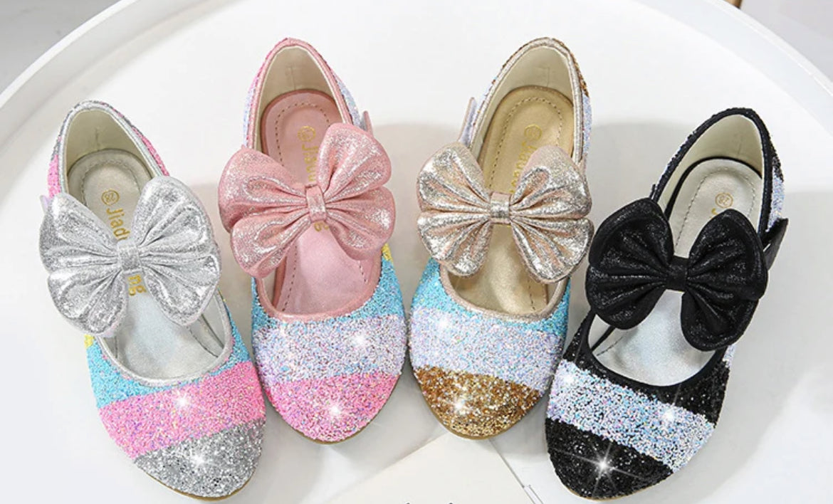 Rainbows, Oh My! Round-Toe Princess Glitter Heels