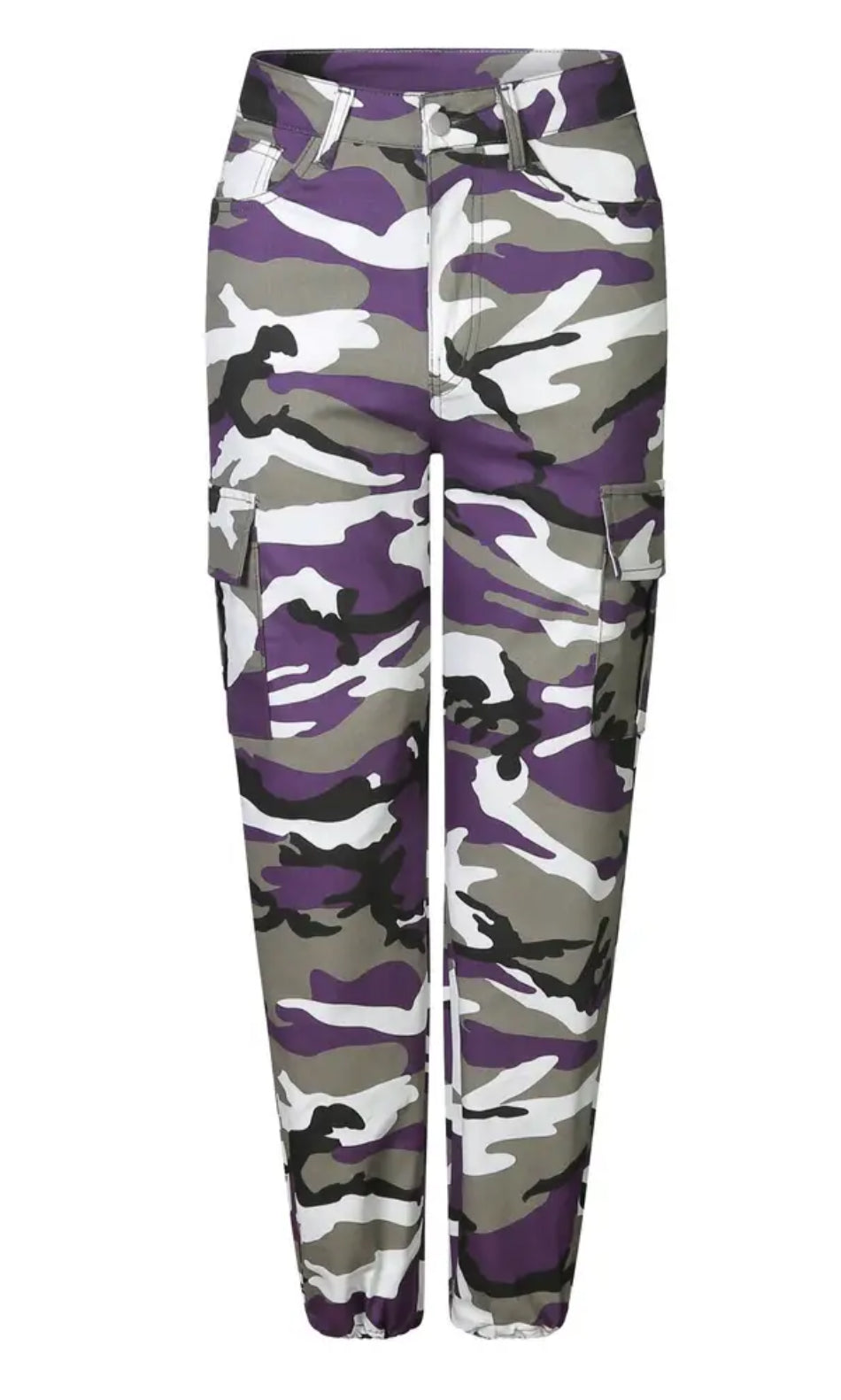 Camouflage Print Cargo Pants, Casual Jogger Pants With Pockets, Women's Clothing