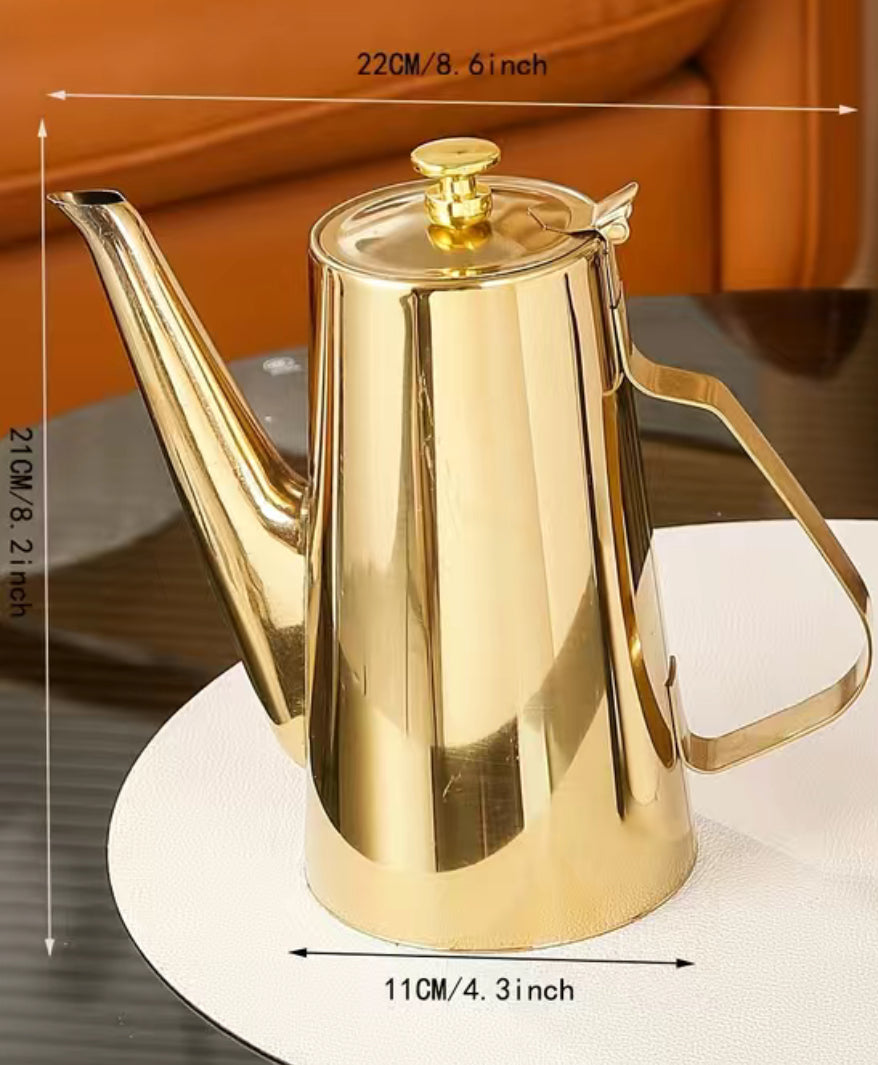 European Style Gold Coffee Pot, Stainless Steel