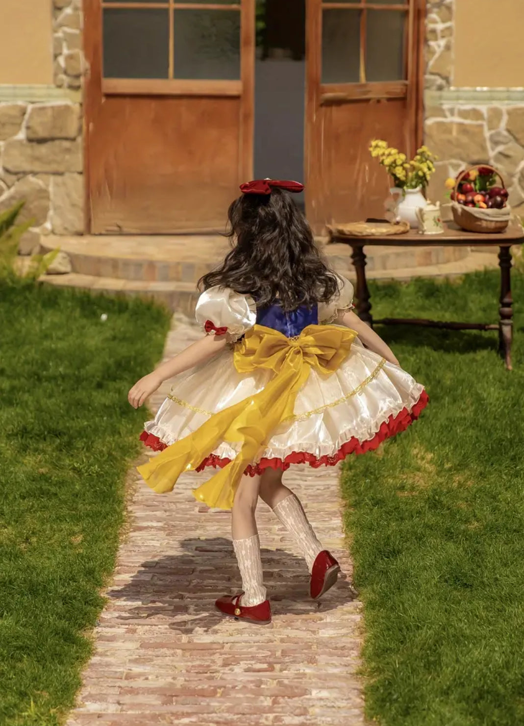 Vestido de princesa de cuento de hadas para niñas, Blancanieves 🍎