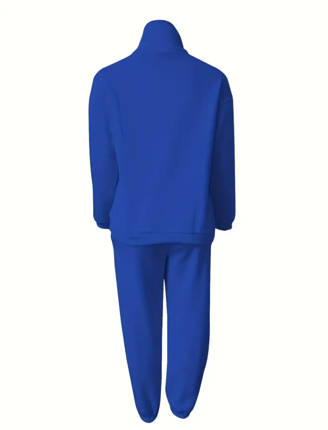 “The Hottie” Two-Piece Casual Outfit Set - High Neck Zipper Sweatshirt and Mid-Elasticity Solid Sweatpants