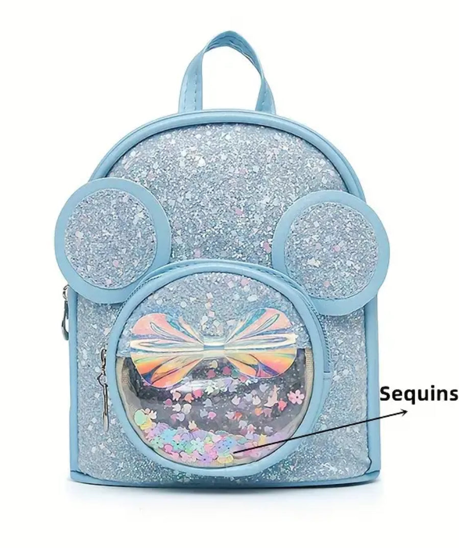 Mochila brillante con lazo y lentejuelas de Minnie