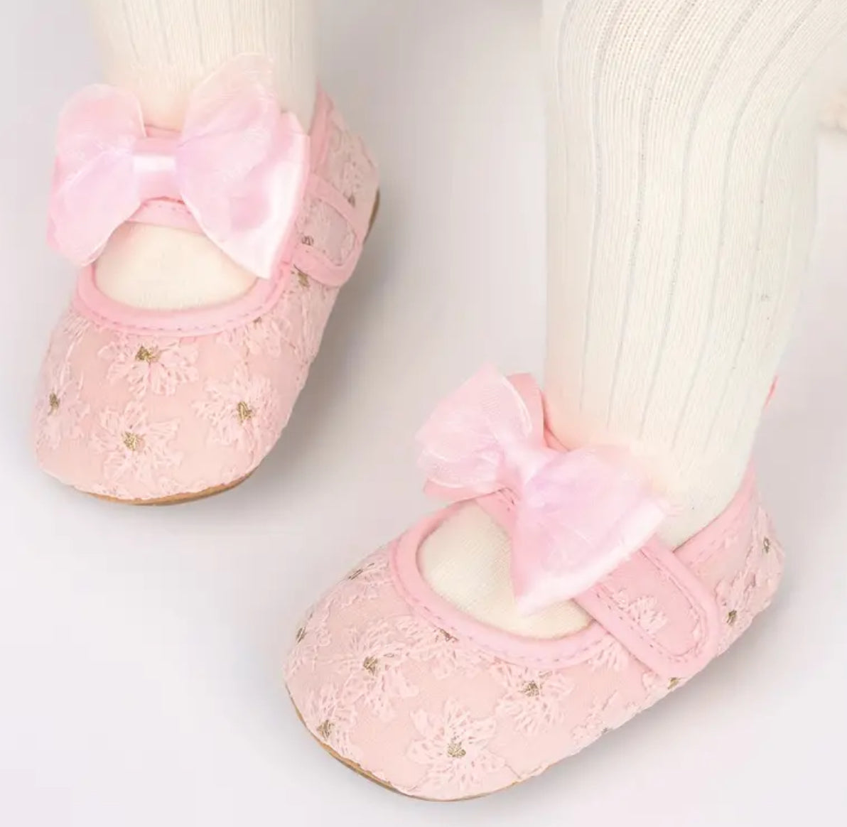 “Princess Baby Lilah” Adorable Baby Girl Mary Jane Flats with Bowknot - Soft, Non-Slip Sole for First Walkers