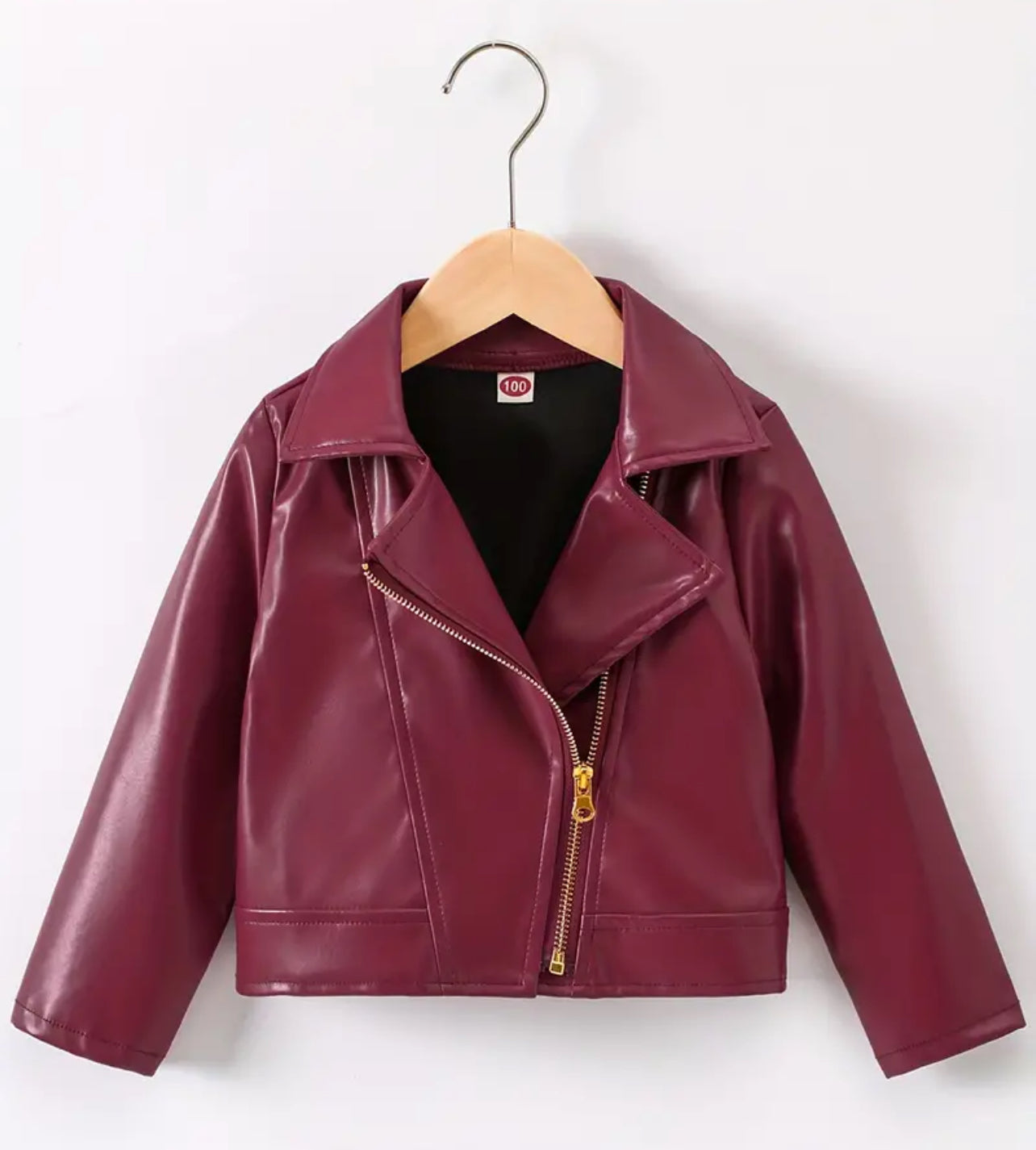 Youth, Solid PU Leather, Lapel Collar Jacket