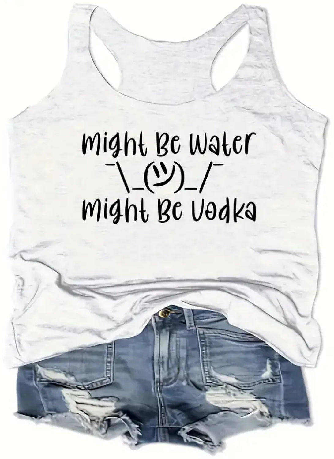 “ Might Be Vodka”, Crew Neck, Racerback Outdoor Sports Tank Top