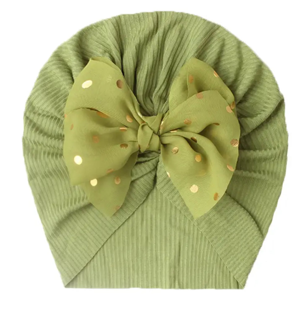 Little Girls ‘Gold Sequin Bows’ Headwear | Knitted Texture