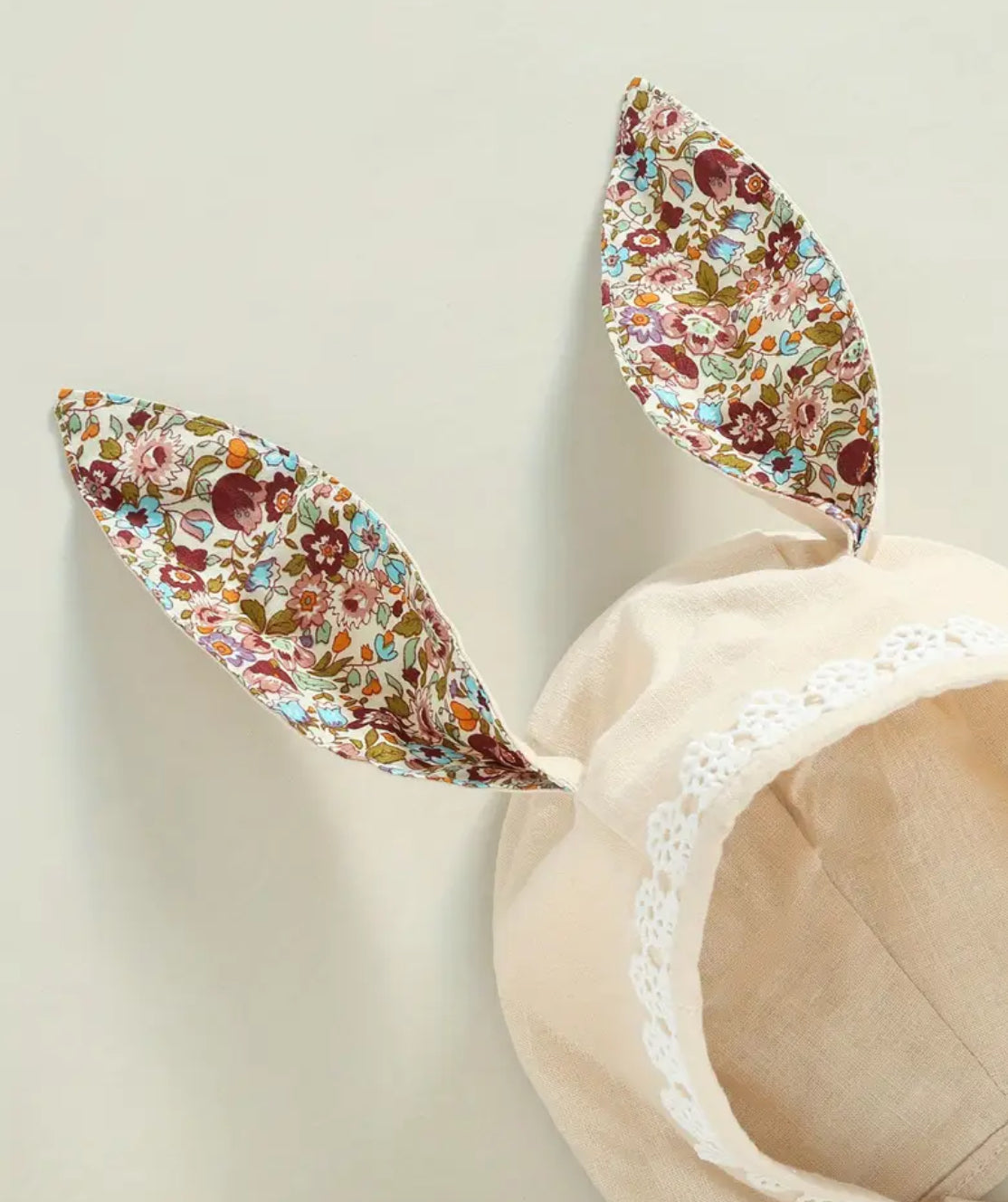 Girls ‘Bunny’ Rabbit Ears+ Ruffles One-Piece Bib Onesie