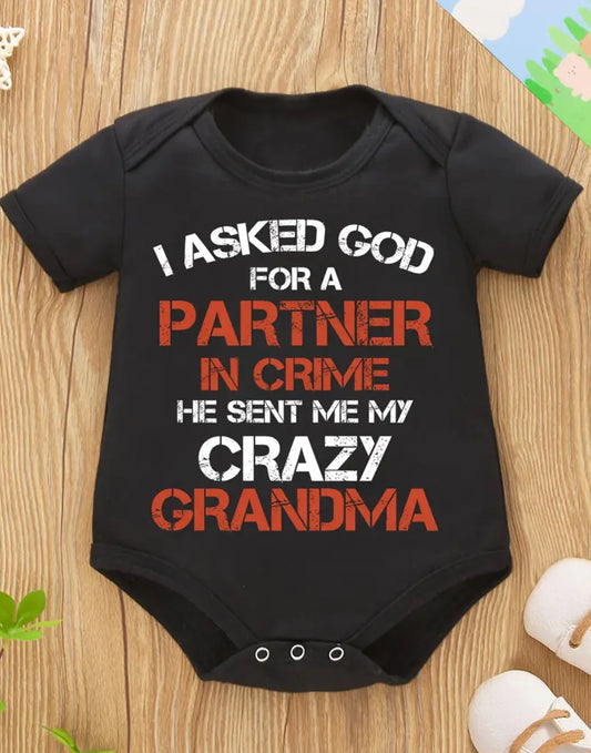 Printo "Crazy Grandma" Cute Comfortable Onesie