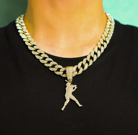 Baseball Star Pendant + Necklace, Detailed Sports Design