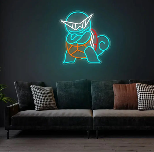 “Cool Pokémon” LED Neon Sign, USB Powered Neon Light with Switch Control, Non-Dimmable One Color Metal Finish - No Battery Required