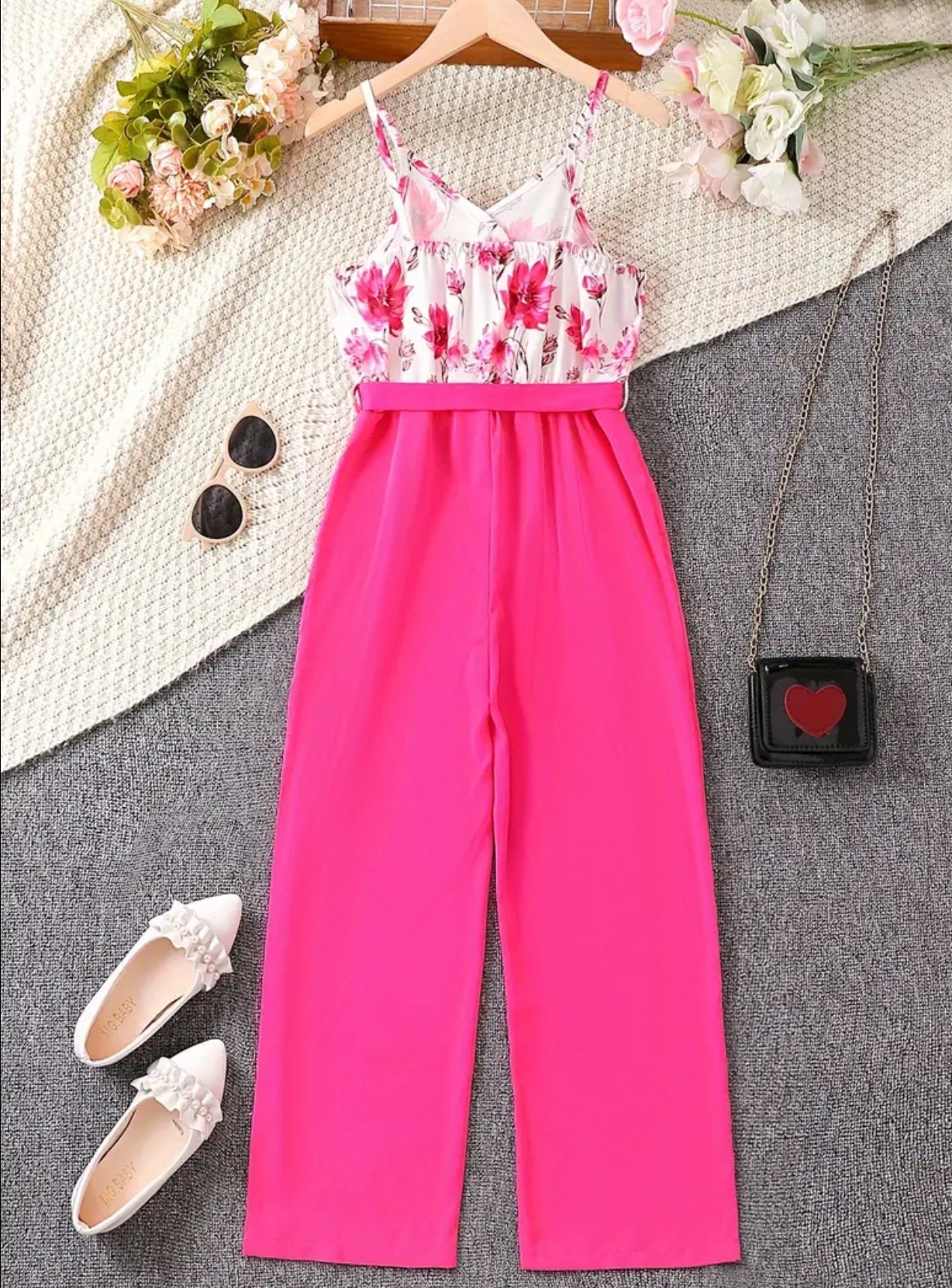 “Trendy Flower” 🌺 Teens, Cami Jumpsuit