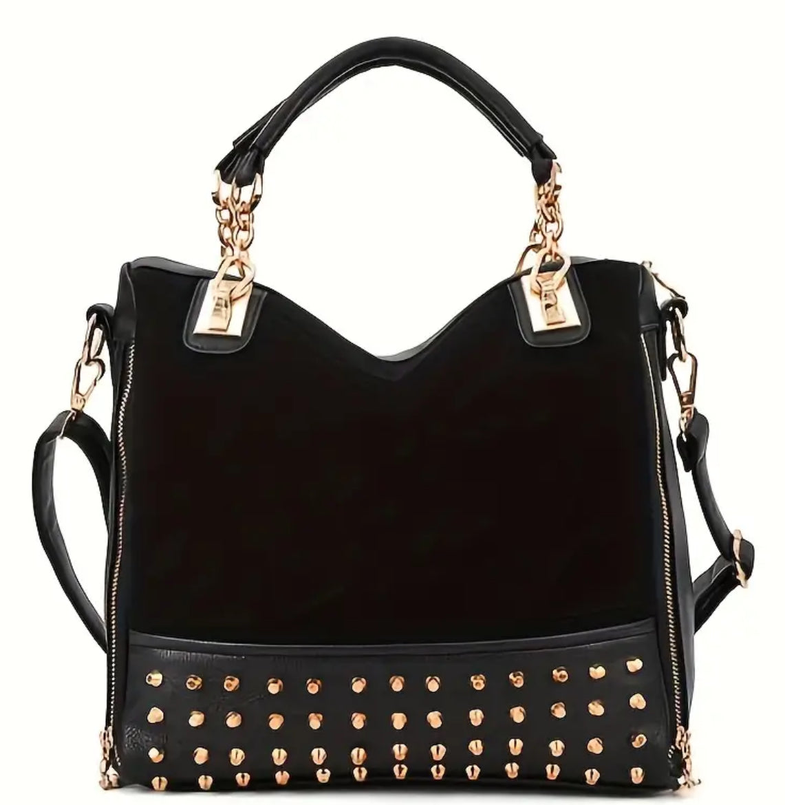 “Spike & Gold” Rivet Inlay Handbag