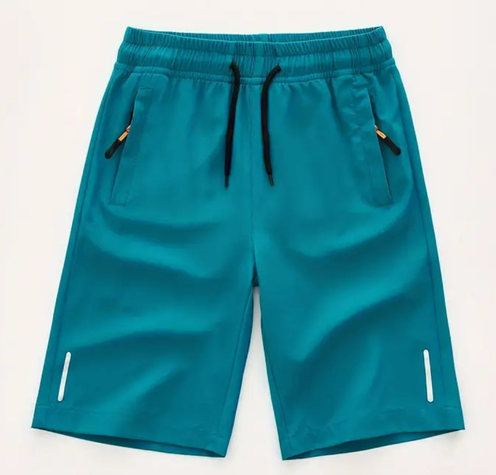 “Boys Summer” Athletic Shorts With Pocket, Casual Elastic Waist