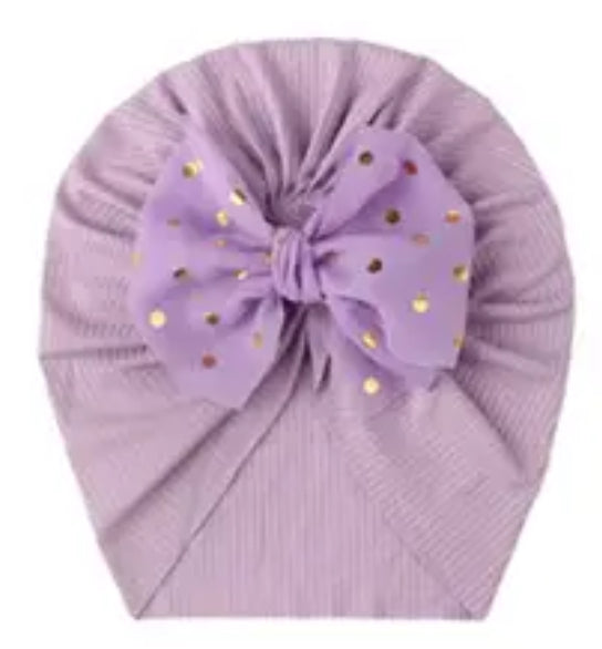 Little Girls ‘Gold Sequin Bows’ Headwear | Knitted Texture