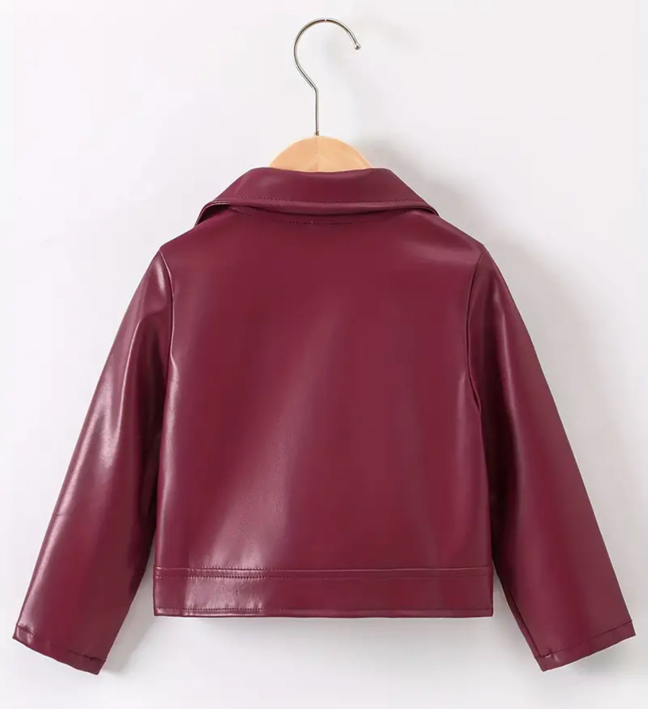 Youth, Solid PU Leather, Lapel Collar Jacket