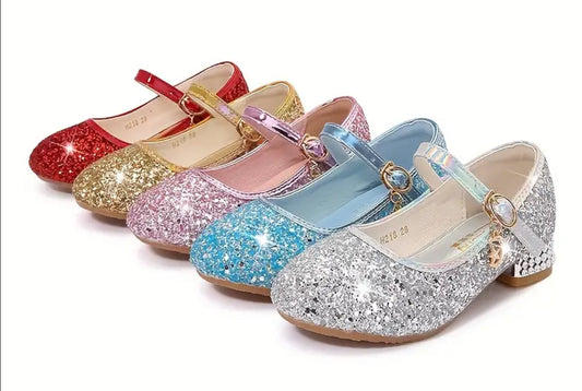 “Stunning Sequin Princess” High Heel Shoes for Girls, Lightweight