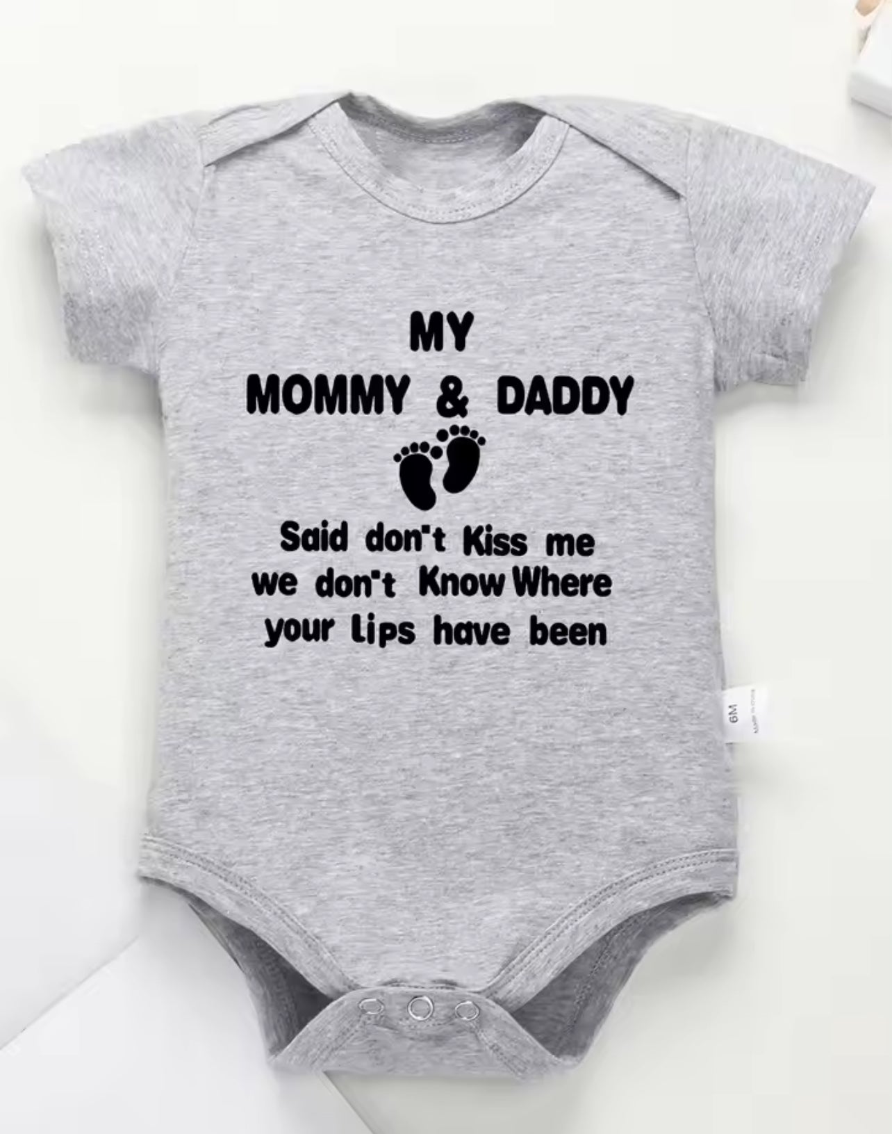 “No Kisses Please” Fun Baby Onesie, Gender Neutral